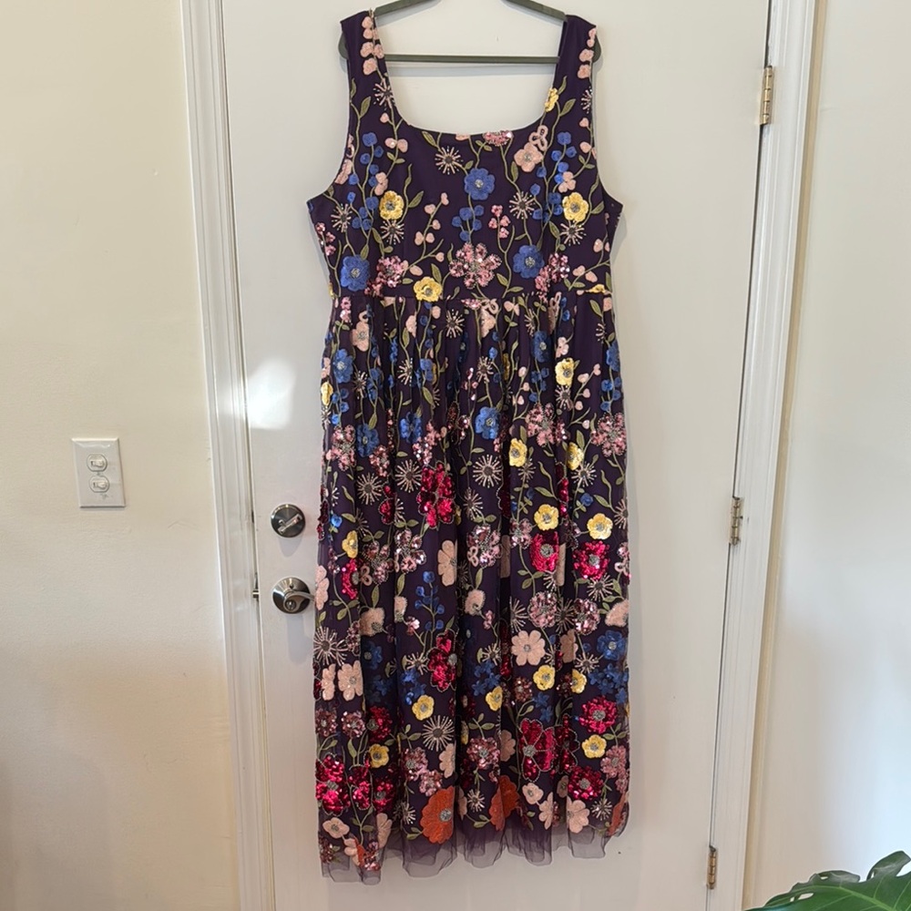 JessaKae Pink and Purple Pleated Maxi Dress